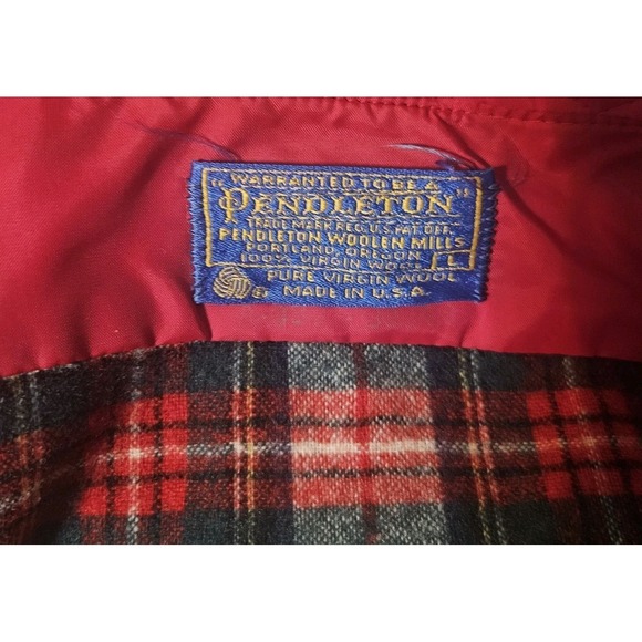 60s Pendleton Board TARTAN Shirt L Wool Flannel Camp Large USA VTG - Picture 3 of 7